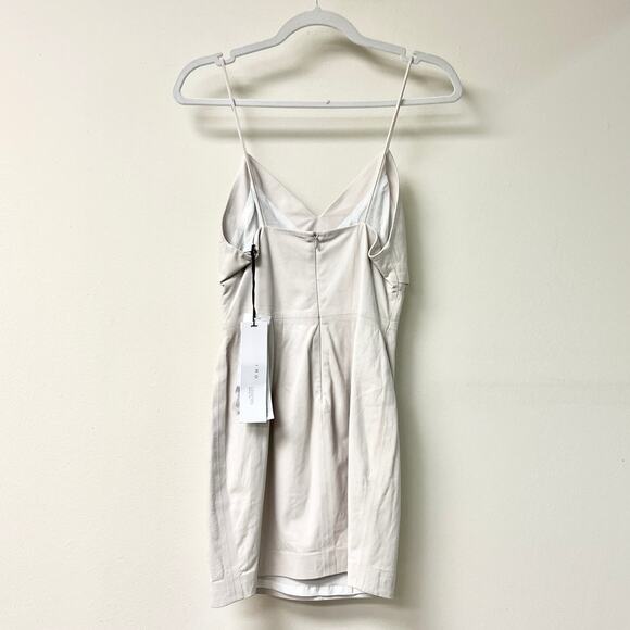NWT IRO Zeta Sleeveless Thin Straps Leather Mini Dress Off-White Women 34 / US 2 - Picture 3 of 6